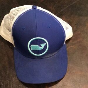 Vineyard Vines Blue & White Whale Logo Mesh Trucker Hat